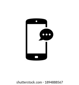 Conversation icon vector. Message, chat on mobile phone icon symbol illustration