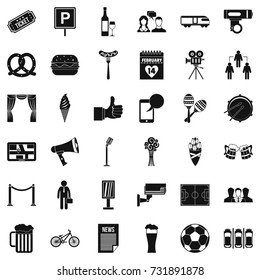 Conversation icons set. Simple style of 36 conversation vector icons for web isolated on white background