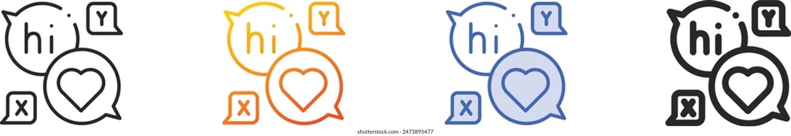 conversation icon.Thin Linear, Gradient, Blue Stroke and bold Style Design Isolated On White Background