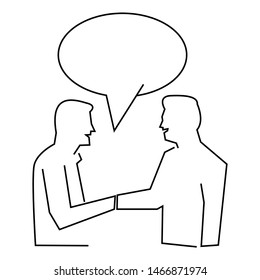 Conversation illustration. flat design, line people. vector