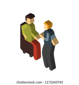 Conversation isometric left top view 3D icon