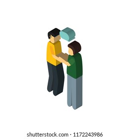 Conversation isometric left top view 3D icon