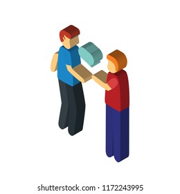 Conversation isometric left top view 3D icon
