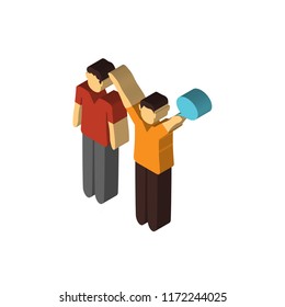 Conversation isometric left top view 3D icon
