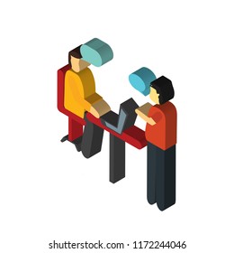 Conversation isometric left top view 3D icon