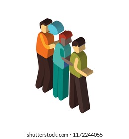 Conversation isometric left top view 3D icon