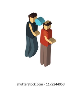Conversation isometric left top view 3D icon