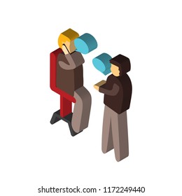 Conversation isometric left top view 3D icon