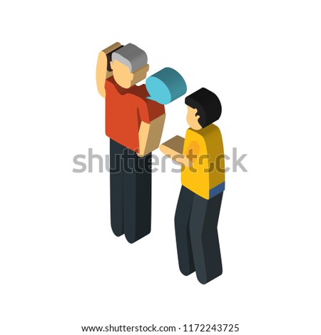 Conversation isometric left top view 3D icon