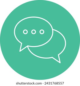 Conversation Line Circle Icon design 