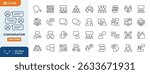 Conversation line editable icon set. Contain icons related conversation, chat, discussion, talking, speaking, and more. Editable stroke. Vector illustration