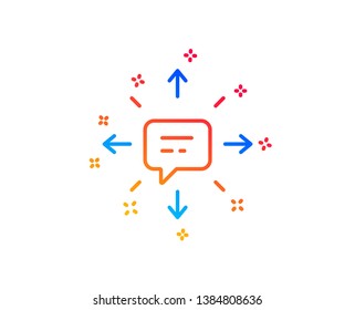 Conversation line icon. Chat Messages or SMS sign. Communication symbol. Gradient design elements. Linear sMS icon. Random shapes. Vector