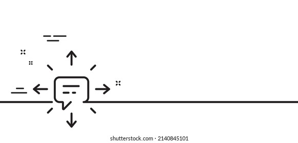 Conversation line icon. Chat Messages or SMS sign. Communication symbol. Minimal line illustration background. SMS line icon pattern banner. White web template concept. Vector