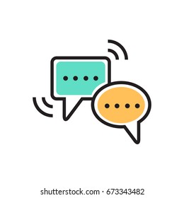 Conversation line icon. Line icons with flat design elements on white background. Modern infographic. Symbol for your web site design, logo, app, UI. Vector illustration, EPS