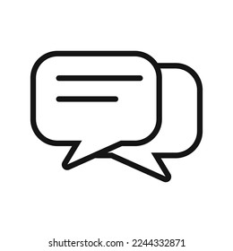 Conversation line icon isolated on white background. Black flat thin icon on modern outline style. Linear symbol and editable stroke. Simple and pixel perfect stroke vector illustration. 