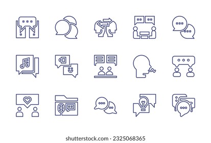 Conversation line icon set. Editable stroke. Vector illustration. Containing conversation, talk, talking.