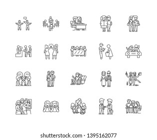 Conversation Line Icons Signs Vector Set Stock Vector (Royalty Free ...