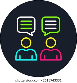 Conversation Line Multi Colour Circle