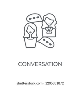 Conversation linear icon. Conversation concept stroke symbol design. Thin graphic elements vector illustration, outline pattern on a white background, eps 10.
