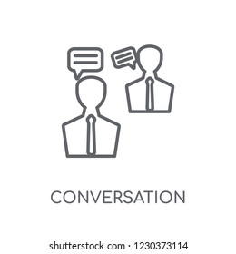 Conversation linear icon. Modern outline Conversation logo concept on white background from Human Resources collection. Suitable for use on web apps, mobile apps and print media.
