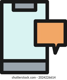 Diseño de iconos de vectores con relleno de línea de vínculo de conversación
