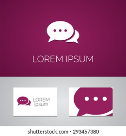 Conversation logo template icon design elements with business card 