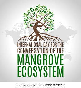 Conversation of the mangrove ecosystem day. Vector illustration. Suitable for Poster, Banners, campaign and greeting card.