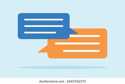 Conversation and message bubbles. Vector graphics in flat design style. Conversation icon.