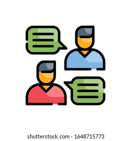 Konversationsübersicht ausgefülltes Symbol.Vektorillustration. EPS10