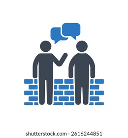 Conversation Partners Wall Icon On White Background