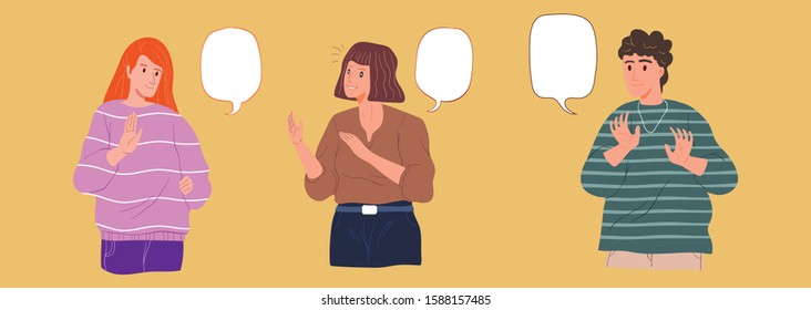 Conversation People & Talk. Youth lifestyle. Vector Illustration Style