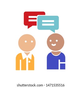 conversation persons icon. flat illustration of conversation persons - vector icon. conversation persons sign symbol