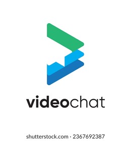 Conversation and play icon logo design vector