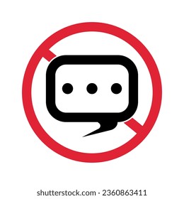 Conversation prohibited icon. Conversation strictly prohibited. Vector.