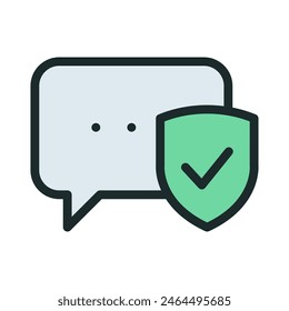 Conversation protection icon. Secure chat icon