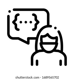 conversation protesting woman icon vector. conversation protesting woman sign. isolated contour symbol illustration
