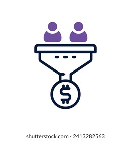 Symbol für Konversationsrate. Vektorsymbol mit zwei Tönen für Ihre Website, Ihr Handy, Ihre Präsentation und Ihr Logo-Design.