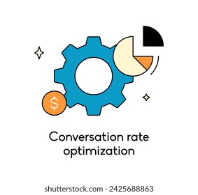 Konversationsratenoptimierung und digitales Marketingsystem, Steigerung der Website-Gäste, Umwandlung von Besuchern in Kunden, Führung Attraktion Marketing Flat Vector Illustration.