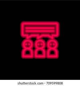 Conversation red glowing neon ui ux icon. Glowing sign logo vector