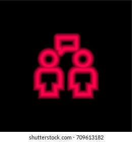 Conversation red glowing neon ui ux icon. Glowing sign logo vector