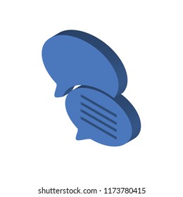 Conversation speech bubbles isometric left top view 3D icon