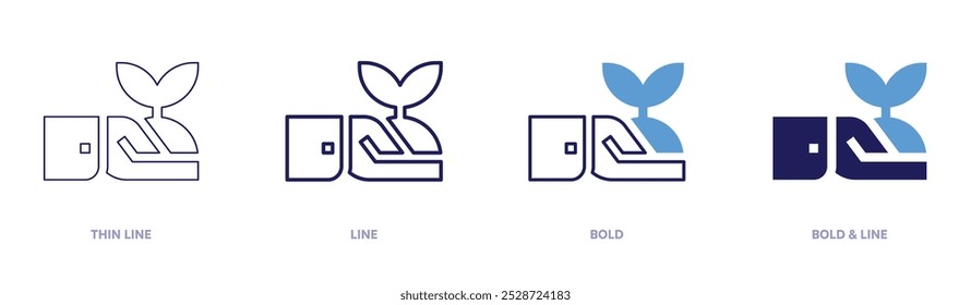 Unterhaltung sprießt Symbol in 4 verschiedenen Stilen. Dünne Linie, Linie, Fett und Fette Linie. Duotone-Stil. Bearbeitbarer Strich.