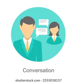 Conversation and study icon concept