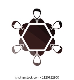 Conversation table icon. Flat color design. Vector illustration.