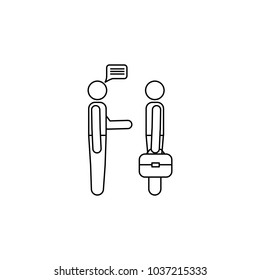 Conversation and talking line icon. Man and businessman. 50x32px