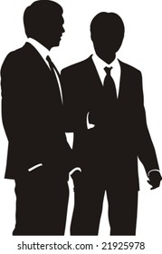 Conversation of two businessmen. White background