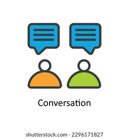 Conversation Vector  Fill outline Icons. Simple stock illustration stock