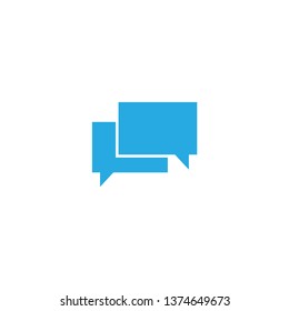 Conversation İcon Vector Flat Design Blue Color