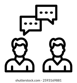 Conversation Vector Line Icon Design