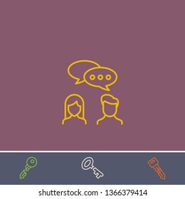 conversation vector line icon.Basic element illustration.conversation vector outline symbol design.Bonus broken key graphic concept